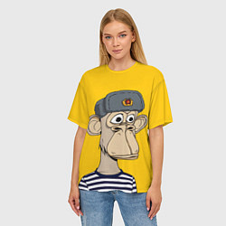 Футболка оверсайз женская NFT ape turtleneck, цвет: 3D-принт — фото 2