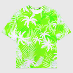 Женская футболка оверсайз Кислотные тропики