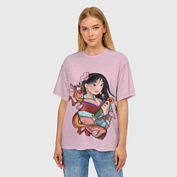 Футболка оверсайз женская Красивая Мулан и Мушу - big pictures, цвет: 3D-принт — фото 2