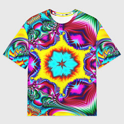 Женская футболка оверсайз Абстракция узор фракталы