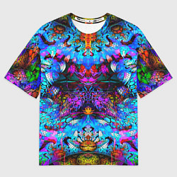 Женская футболка оверсайз Абстракция стекло узор