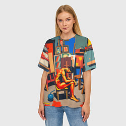 Футболка оверсайз женская Художник в мастерской, цвет: 3D-принт — фото 2