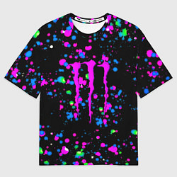 Футболка оверсайз женская Monster energy неоновые краски, цвет: 3D-принт