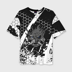 Женская футболка оверсайз Samurai соты краски