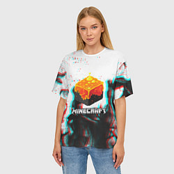 Футболка оверсайз женская Minecraft glitch, цвет: 3D-принт — фото 2