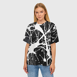 Футболка оверсайз женская Брызги белой краски, цвет: 3D-принт — фото 2