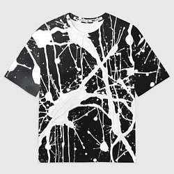 Женская футболка оверсайз Брызги белой краски