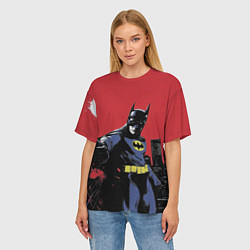Футболка оверсайз женская Бэтмен показывает класс, цвет: 3D-принт — фото 2
