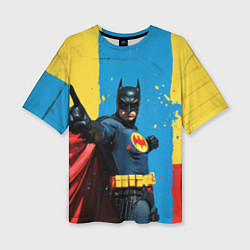 Футболка оверсайз женская Бэтмен предупреждает, цвет: 3D-принт