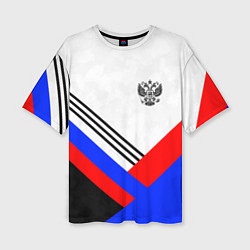 Футболка оверсайз женская Герб России - минимализм, цвет: 3D-принт