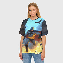 Футболка оверсайз женская Бэтмен в прыжке, цвет: 3D-принт — фото 2