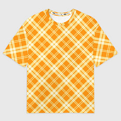 Женская футболка оверсайз Жёлтый крупная клетка