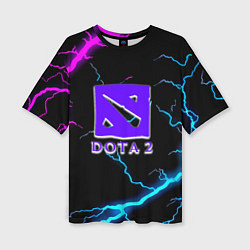 Женская футболка оверсайз Dota неоновый шторм