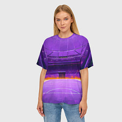 Футболка оверсайз женская Фиолетовый стадион, цвет: 3D-принт — фото 2