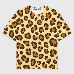 Футболка оверсайз женская Паттерн с пятнами леопарда, цвет: 3D-принт
