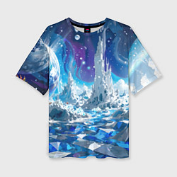 Футболка оверсайз женская Космический фантастический пейзаж, цвет: 3D-принт