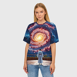 Футболка оверсайз женская Айкидоист в космосе, цвет: 3D-принт — фото 2