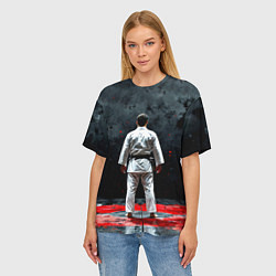 Футболка оверсайз женская Айкидоист на черном, цвет: 3D-принт — фото 2