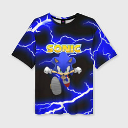 Женская футболка оверсайз Sonic storm electro