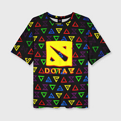 Женская футболка оверсайз Dota pattern witcher