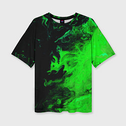 Женская футболка оверсайз Color green black