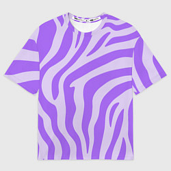 Женская футболка оверсайз Лавандовый тигровый паттерн