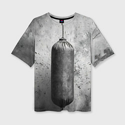 Футболка оверсайз женская Серая боксерская груша, цвет: 3D-принт