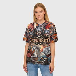 Футболка оверсайз женская Кукрыниксы и мифические существа, цвет: 3D-принт — фото 2