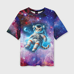 Футболка оверсайз женская The cat is a brave cosmonaut - ai art, цвет: 3D-принт
