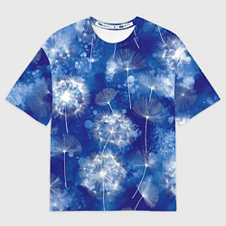 Футболка оверсайз женская Летающие одуванчики - акварельный фон, цвет: 3D-принт