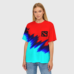 Футболка оверсайз женская Dota краски, цвет: 3D-принт — фото 2
