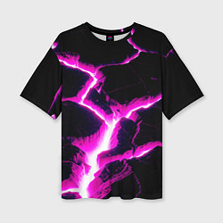 Женская футболка оверсайз Color pink black