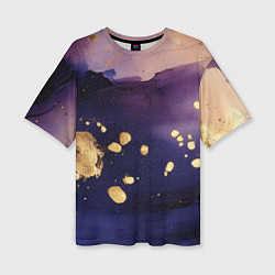 Футболка оверсайз женская Золотая краска на текстуре, цвет: 3D-принт