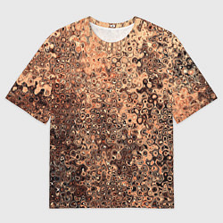 Женская футболка оверсайз Светлый коричневый абстрактная текстура