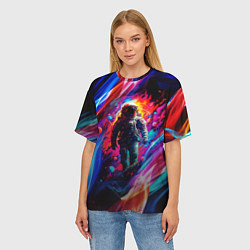 Футболка оверсайз женская Космос пламенный, цвет: 3D-принт — фото 2