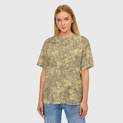 Футболка оверсайз женская Песочный жёлтый текстура напыление, цвет: 3D-принт — фото 2