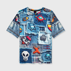 Футболка оверсайз женская Пиксельный космос, цвет: 3D-принт