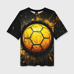 Футболка оверсайз женская Гандбольный мяч на черном, цвет: 3D-принт