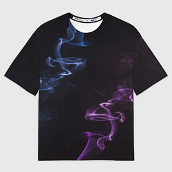 Футболка оверсайз женская Color black blue pink, цвет: 3D-принт