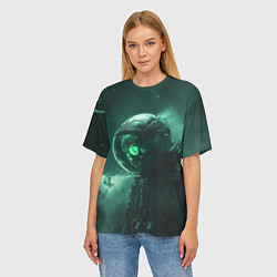 Футболка оверсайз женская Космический скелет, цвет: 3D-принт — фото 2