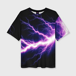Футболка оверсайз женская Lightning purple, цвет: 3D-принт