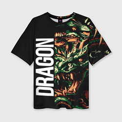 Футболка оверсайз женская Татуировка дракона ирезуми, цвет: 3D-принт