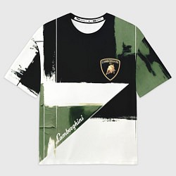 Футболка оверсайз женская Ламборджини логотип, цвет: 3D-принт