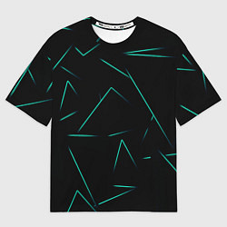 Футболка оверсайз женская Color turquoise line, цвет: 3D-принт