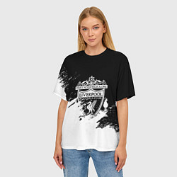 Футболка оверсайз женская Liverpool краски белые, цвет: 3D-принт — фото 2