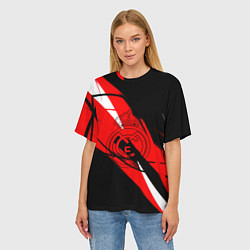 Футболка оверсайз женская Real Madrid текстура, цвет: 3D-принт — фото 2