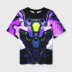 Футболка оверсайз женская Cyberpunk purple armor, цвет: 3D-принт