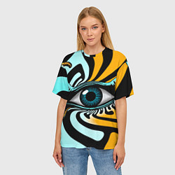 Футболка оверсайз женская Глаз - психоделика, цвет: 3D-принт — фото 2