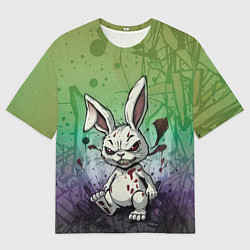 Футболка оверсайз женская Безумный кролик хулиган, цвет: 3D-принт