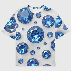 Футболка оверсайз женская Россыпь сапфиров, цвет: 3D-принт